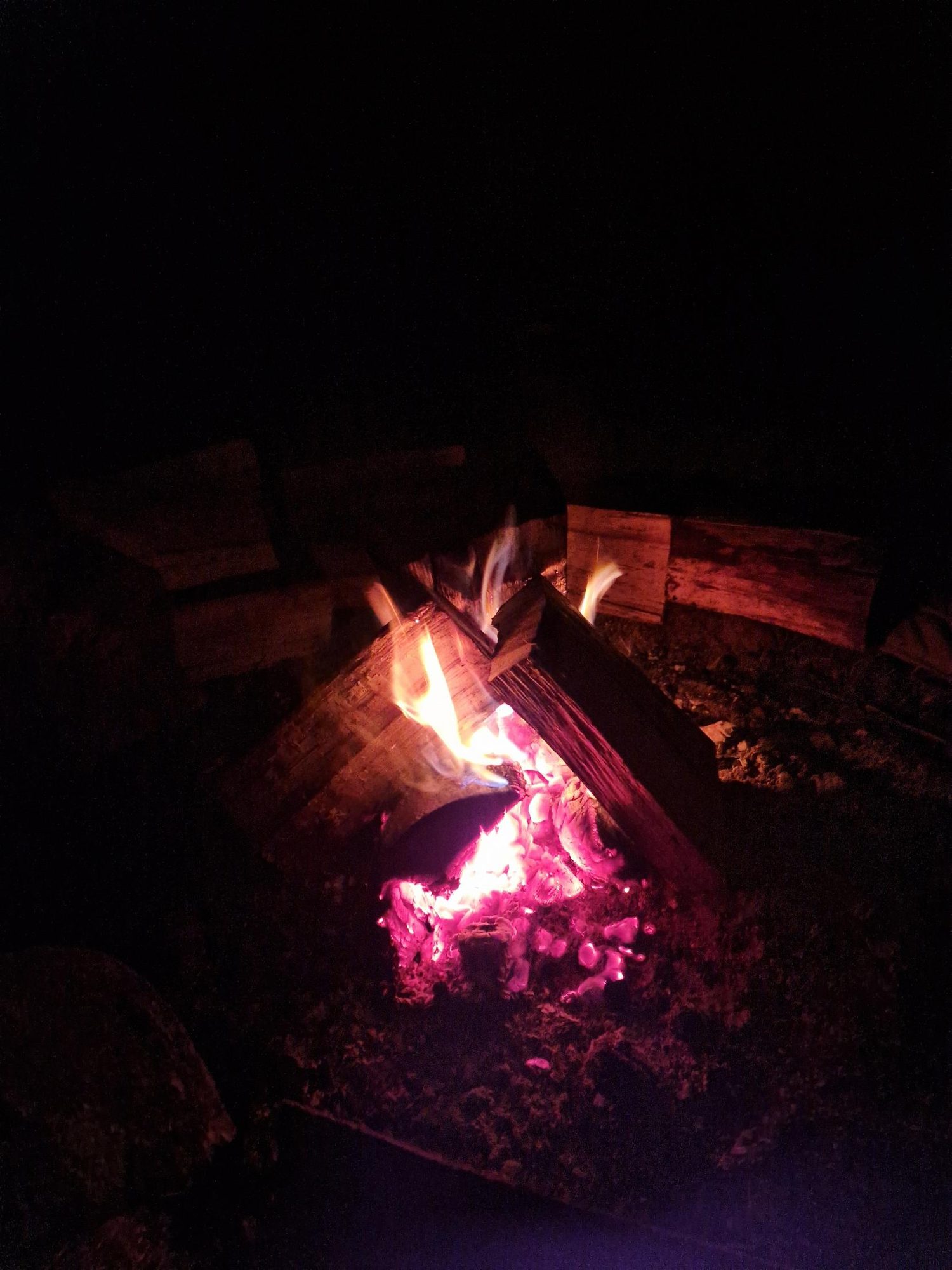 A fire, somewhere