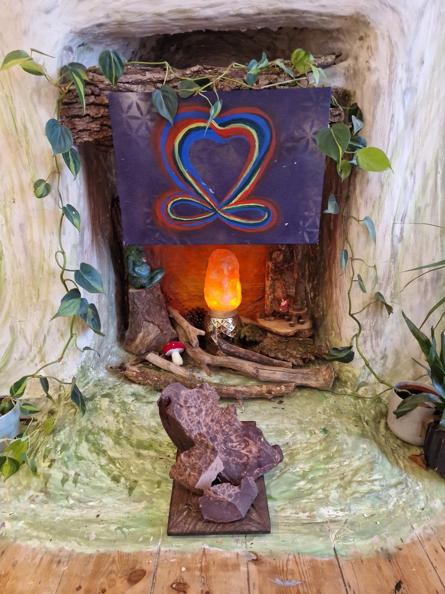 Above the fireplace