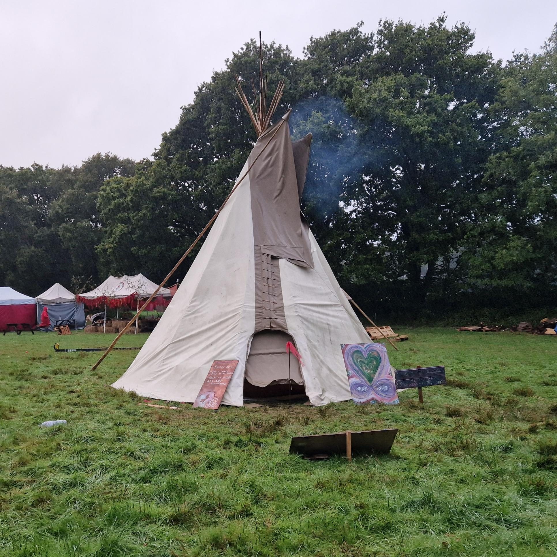 The tipi in the rain