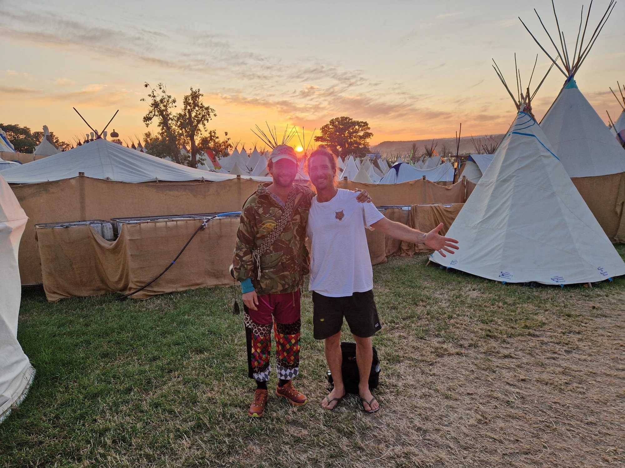 Chance and Reni at sunset